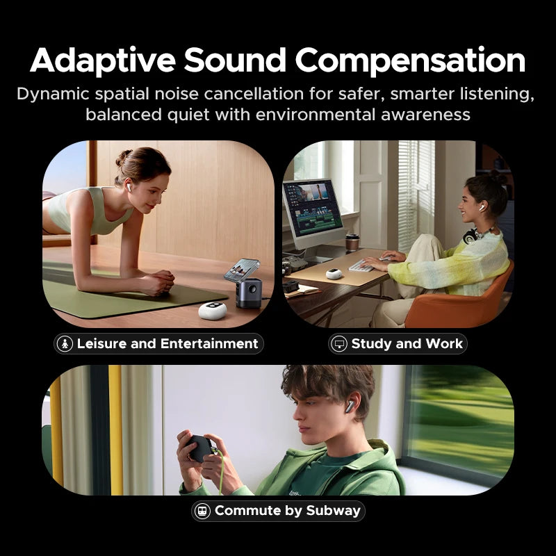 Wireless Noise Cancelling Earbuds with Smart LCD Touch Case