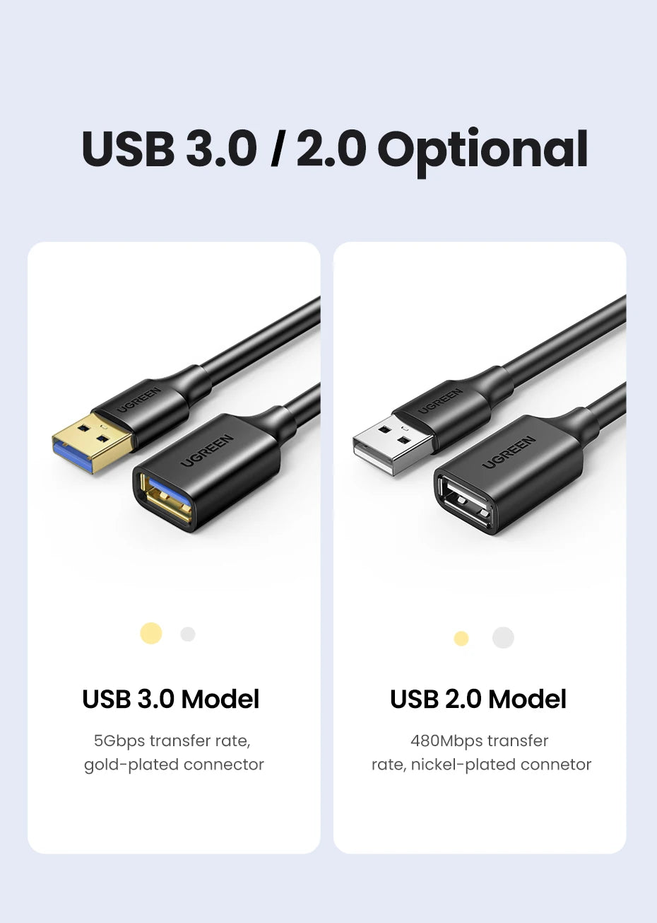 USB 3.0 Male to Female Extension Cable for Data Transfer - 21