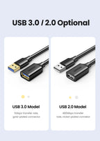 USB 3.0 Male to Female Extension Cable for Data Transfer