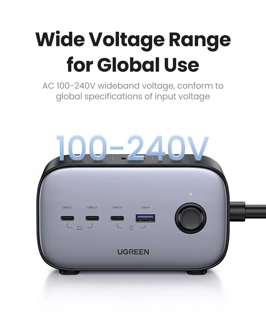 100W GaN 6-in-1 Fast Desktop Charging Station and Power Strip