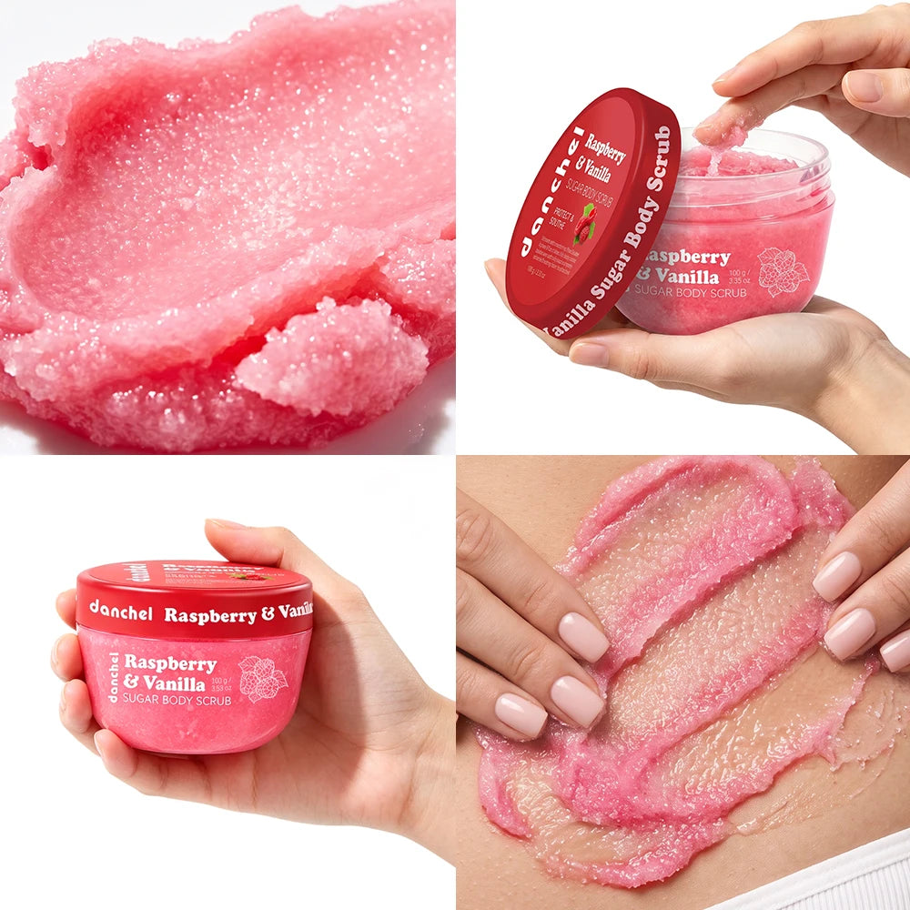 Raspberry Vanilla Sugar Body Scrub for Exfoliation