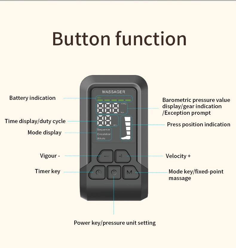 Cordless Full Leg Air Compression Massager for Circulation - 9