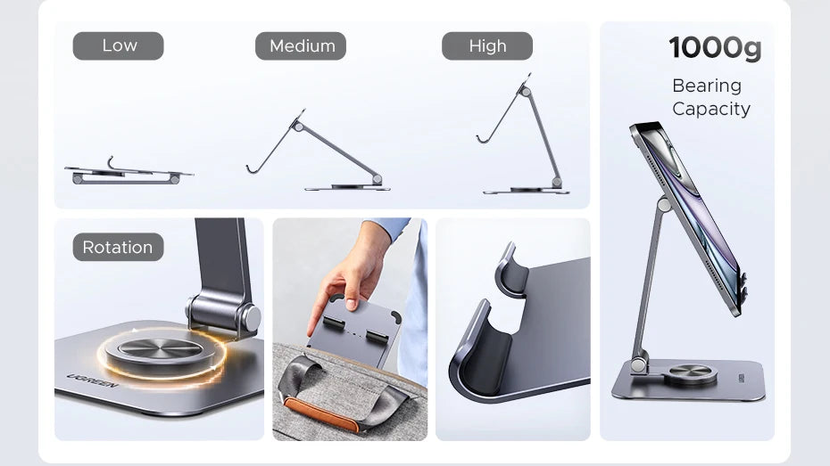 360° Rotatable Aluminum Tablet and Phone Stand