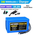 24V 15Ah Rechargeable Lithium-Ion Battery Pack with Charger