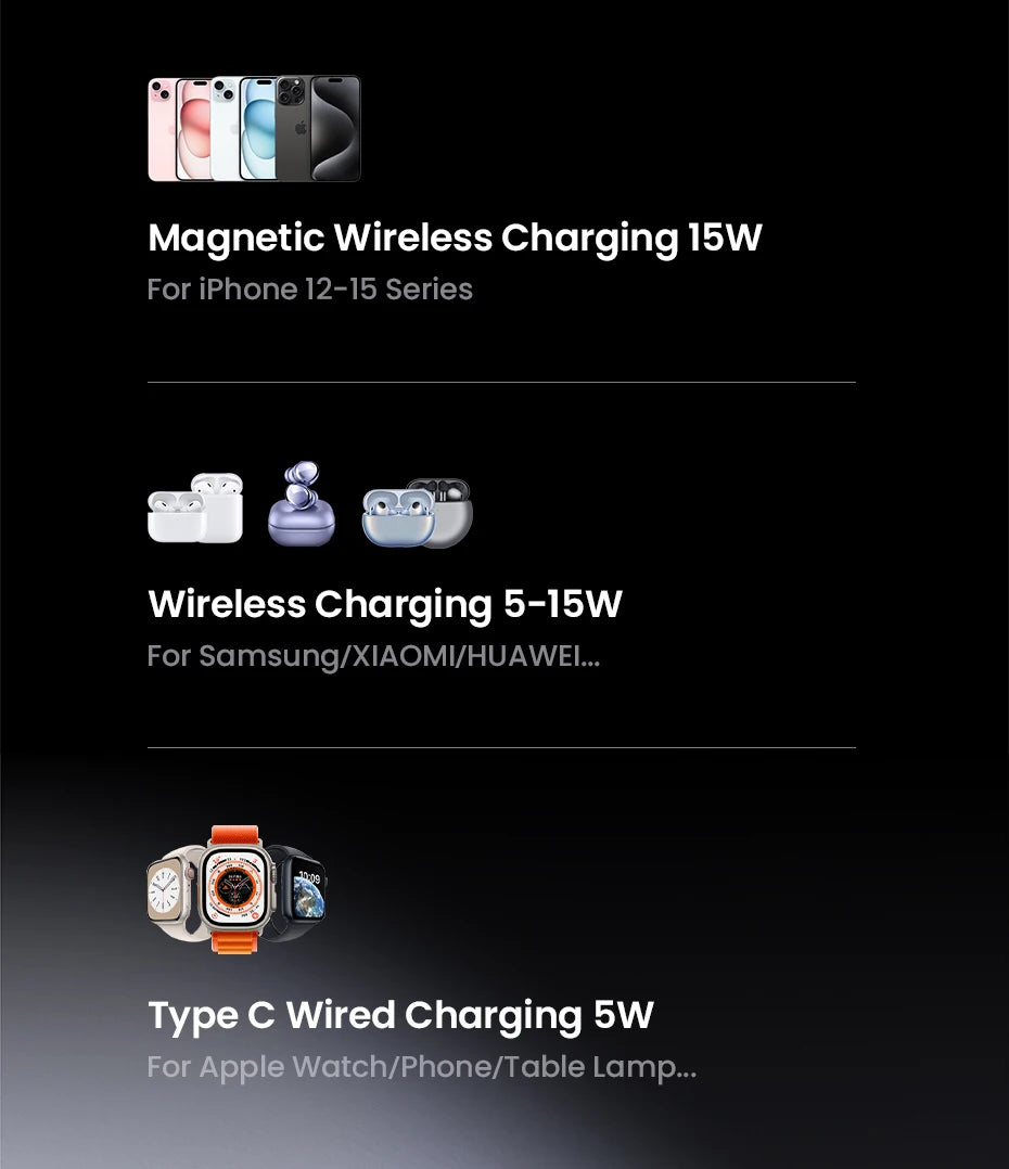 2-in-1 Qi2 15W Magnetic Wireless Charging Stand - 17