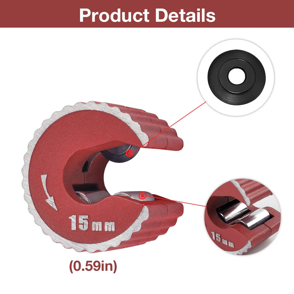 Compact Self-Locking Pipe Cutter for Copper, Aluminum and PVC