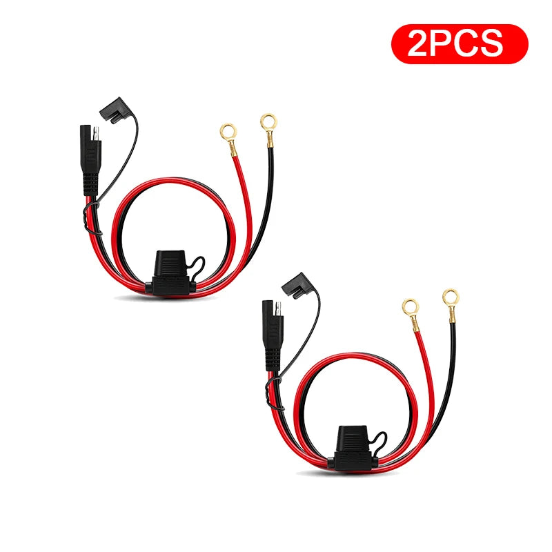 SAE to O-Ring Terminal Battery Charger Cable with 10A Fuse - 17