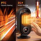 Portable PTC Ceramic Space Heater with Touch Control and Timer