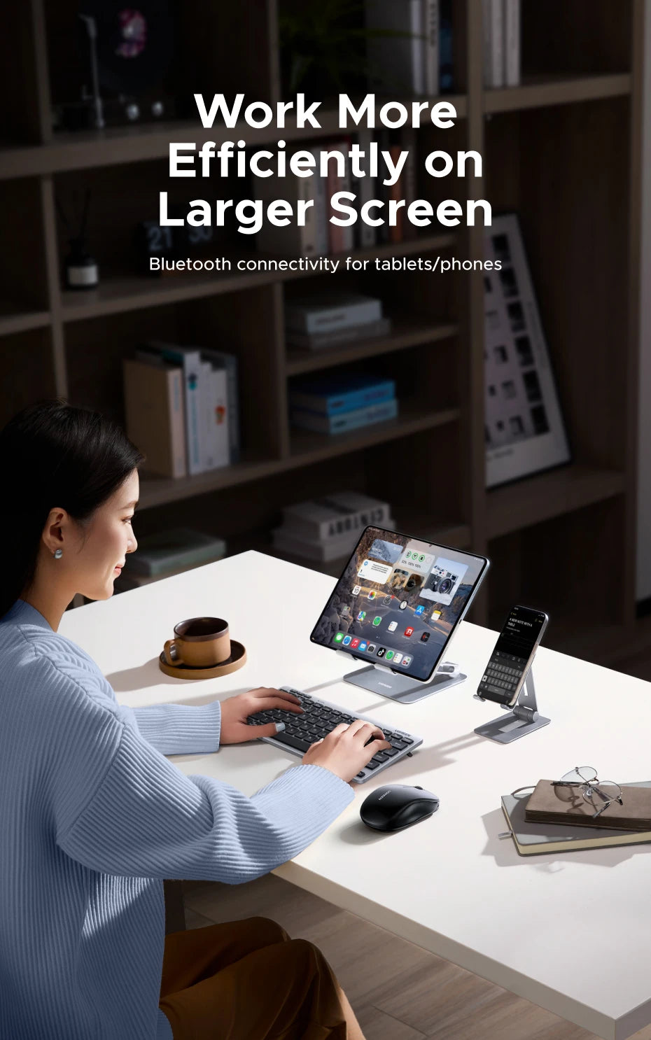 Dual-Mode Bluetooth 5.3 & 2.4G Slim Wireless Keyboard