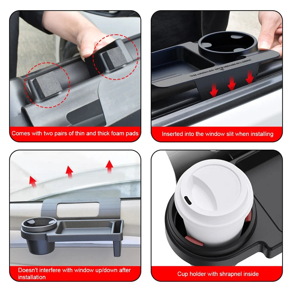 Car Window Hanging Storage Organizer Tray with Cup and Phone Holder - 16
