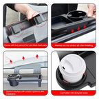 Car Window Hanging Storage Organizer Tray with Cup and Phone Holder