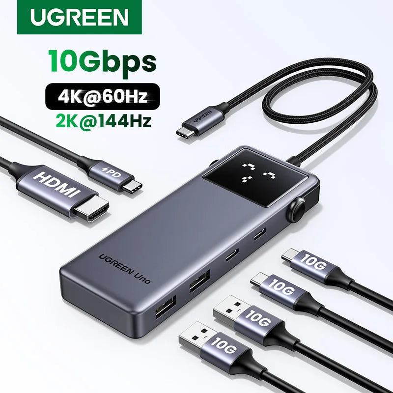 6-in-1 USB-C Hub with 4K 60Hz HDMI and 10Gbps Data Transfer