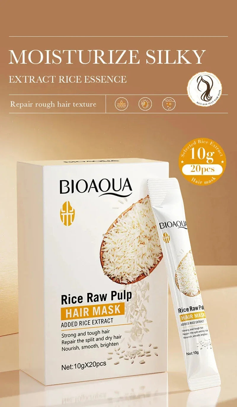 Professional Rice Repair Hair Mask for Dry and Damaged Hair