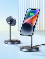 2-in-1 Magnetic Wireless Charging Stand for iPhone and Earbuds