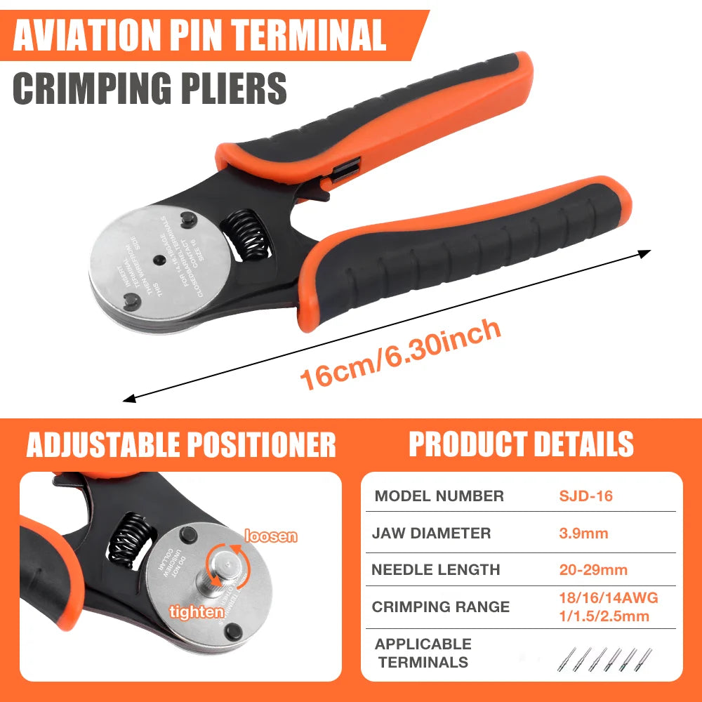 4-Way Indent Crimping Tool for 14-18AWG Deutsch Solid Contacts