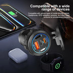 83W Motorcycle Handlebar USB Fast Charger with Voltmeter