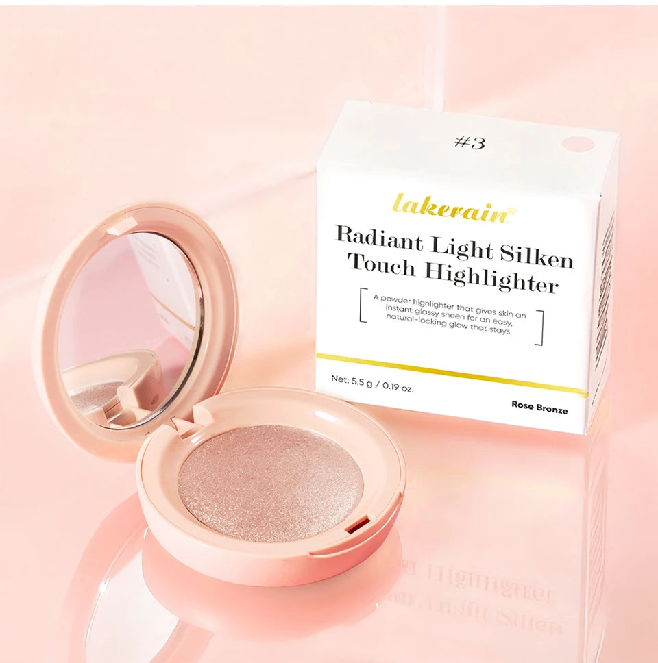 Baked Pearl Shimmer Highlighter Powder for Radiant Glow