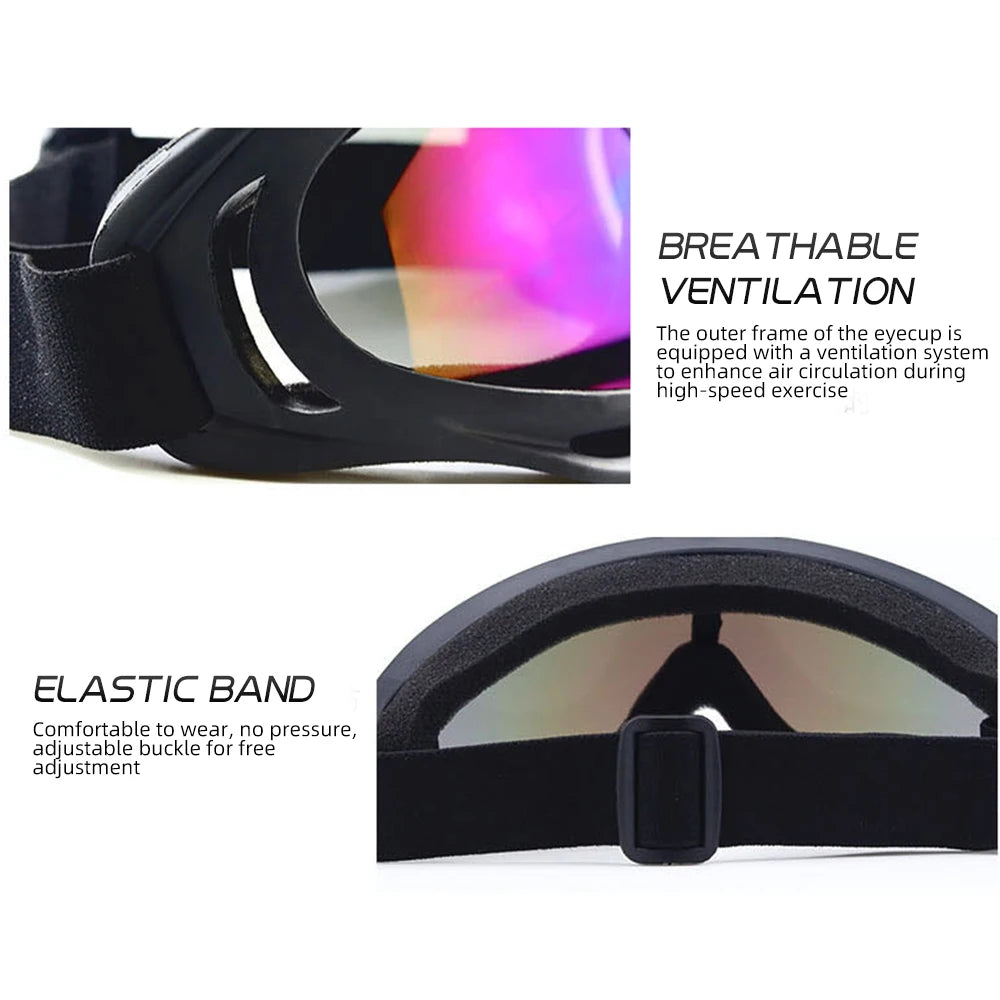 Unisex Windproof Anti Glare Motorcycle Riding and Ski Goggles