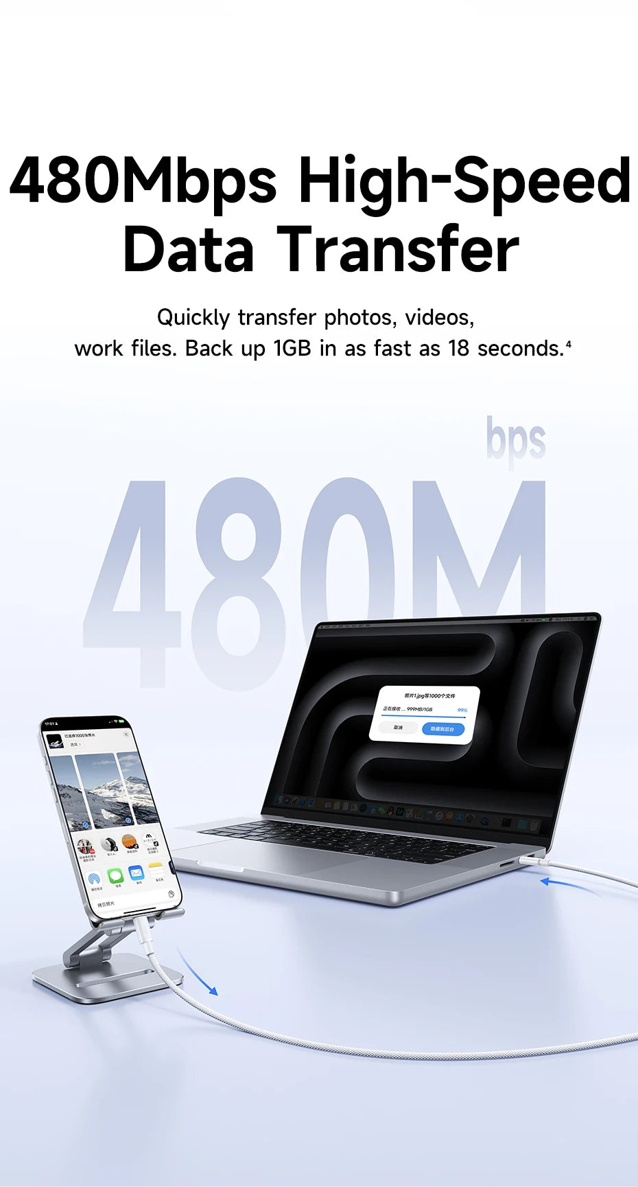 240W USB-C to USB-C Fast Charging and Data Sync Cable - 19