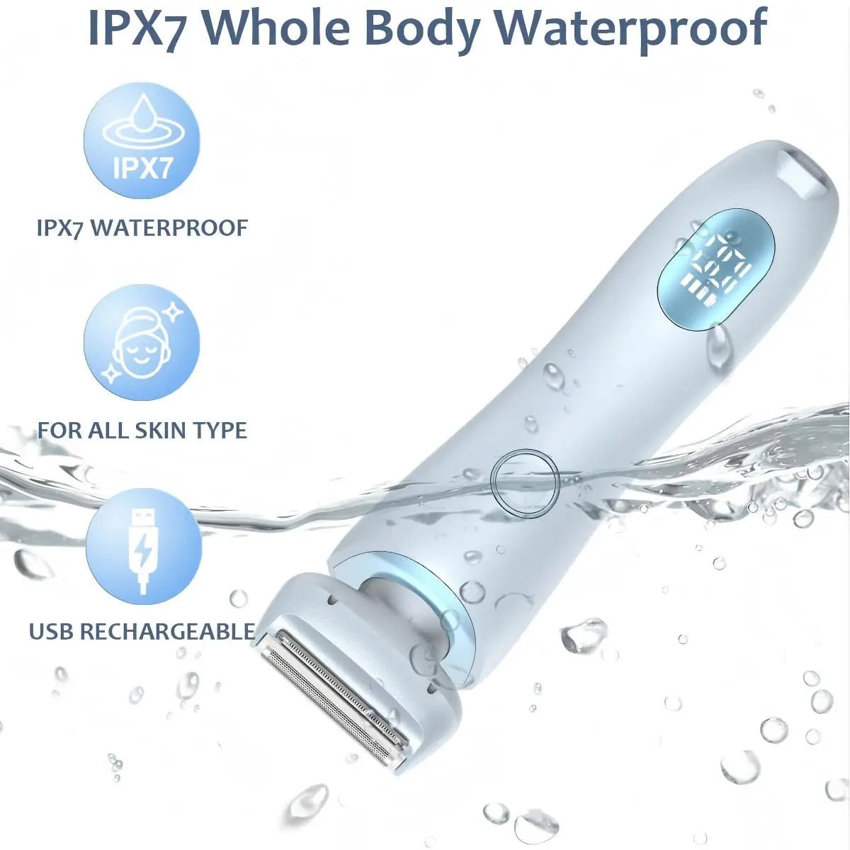 2-in-1 Electric Shaver for Women Wet and Dry Hair Remover