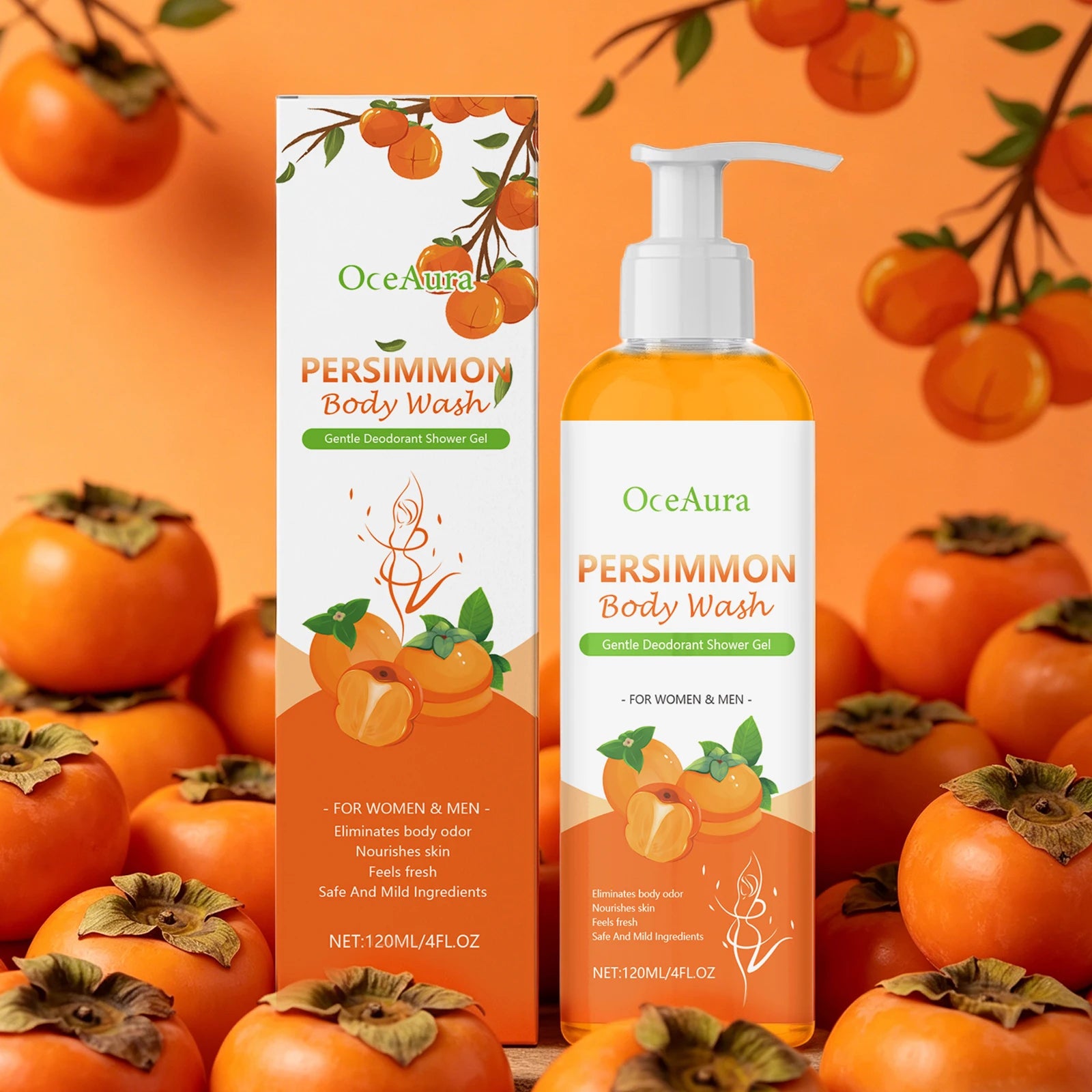 Exfoliating Persimmon Body Wash for Odor Control - 3