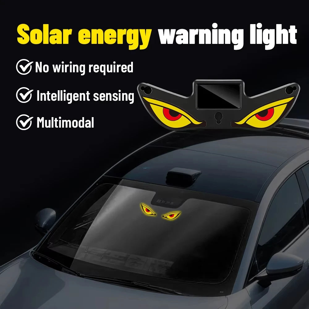 Solar Powered Demon Eye LED Car Warning Light