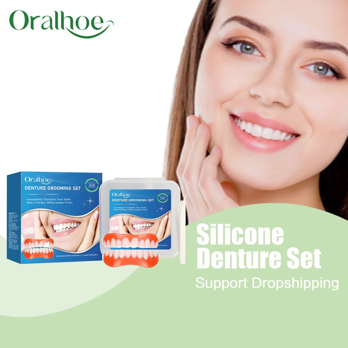 Temporary Silicone Denture Set for Instant Smile Transformation