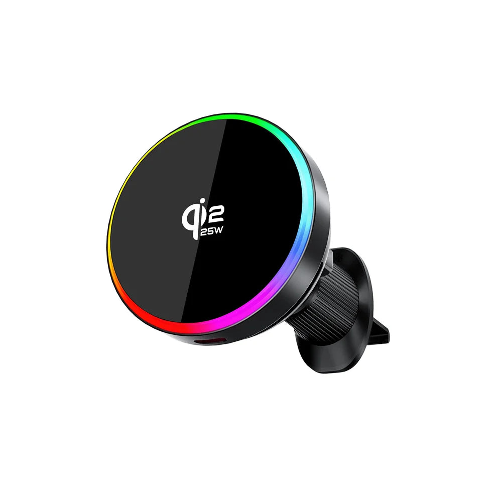 25W Magnetic Fast Wireless Car Charger with Cooling Fan