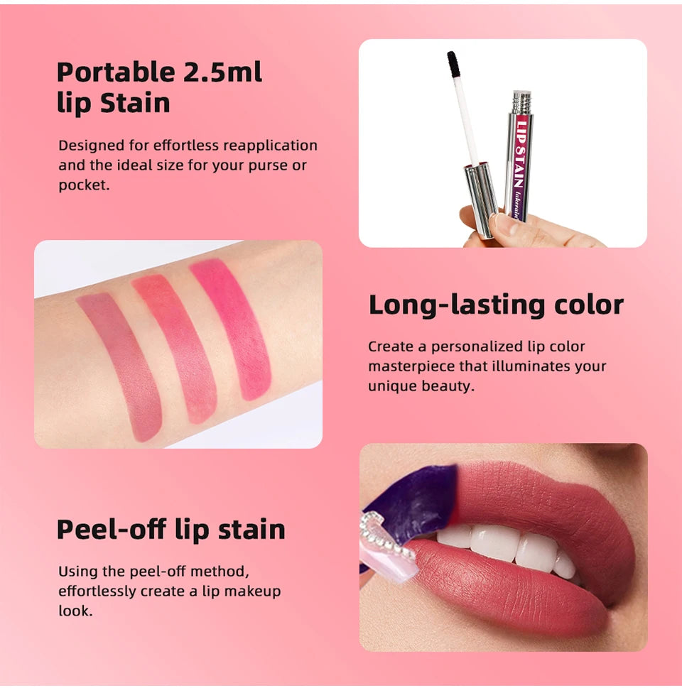 Waterproof Peel-Off Lip Stain Matte Tint
