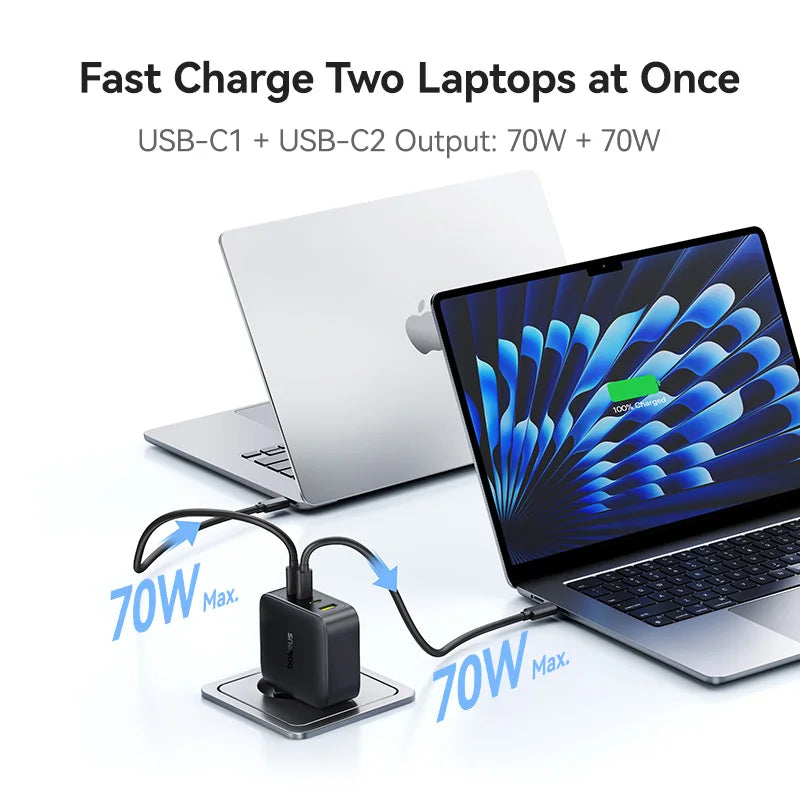 140W GaN Fast Wall Charger for Laptops and Smartphones
