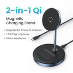 2-in-1 Magnetic Wireless Charging Stand for iPhone and Earbuds