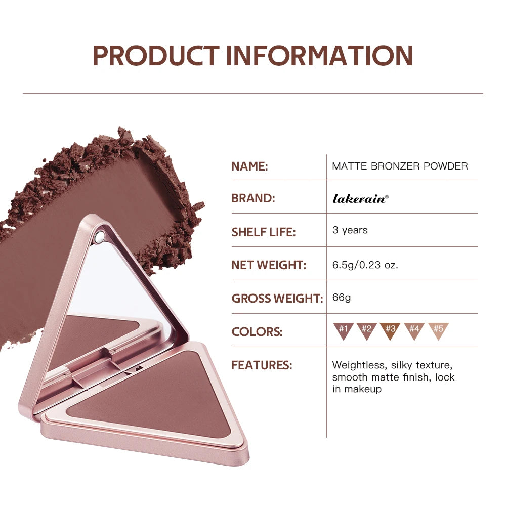 Matte Bronzer Contour Powder for Face Sculpting