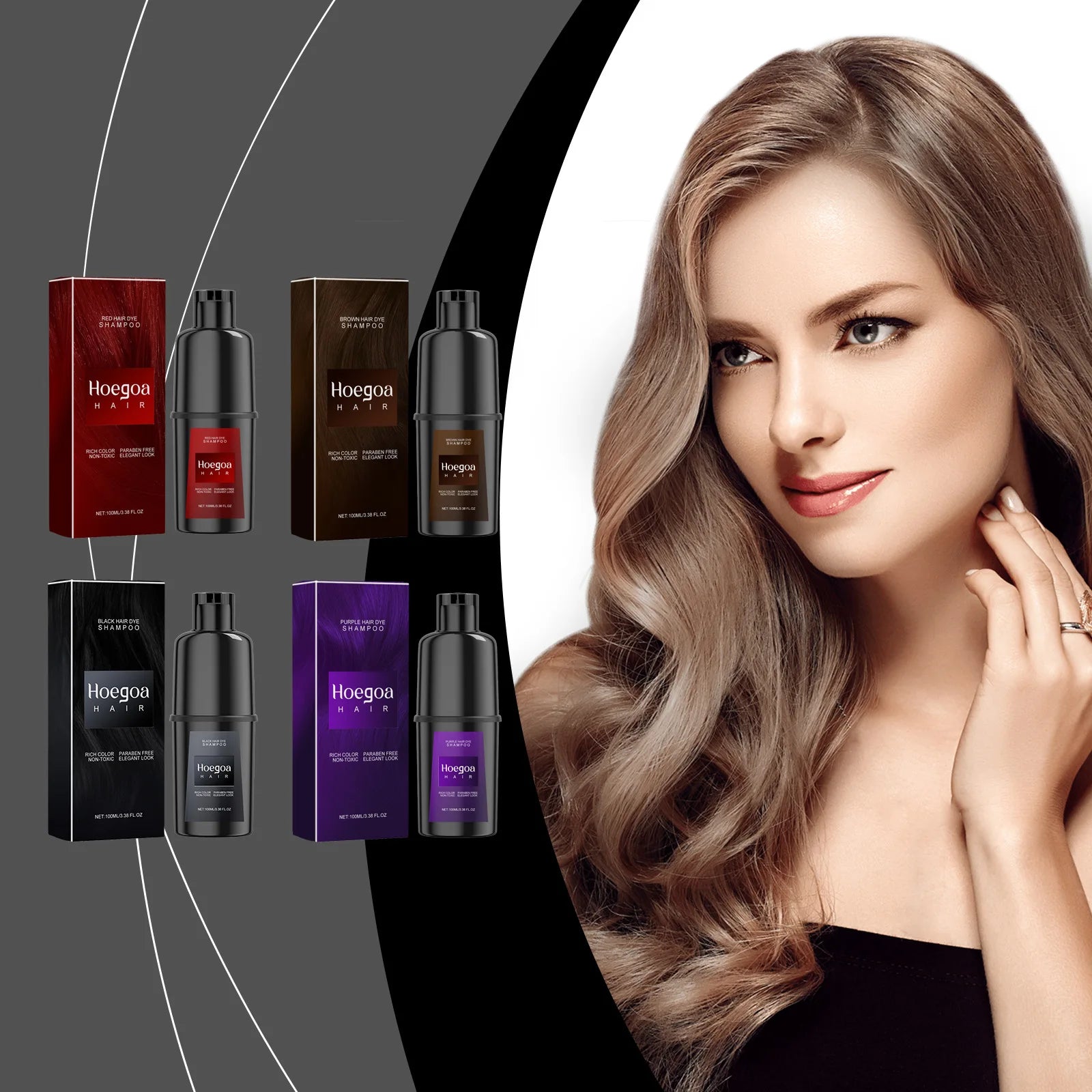 Instant Hair Color Dye Shampoo for Easy Grey Coverage - 1