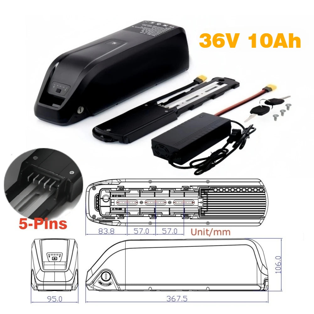 48V Hailong E-Bike Battery Pack with USB Charging Port - 15