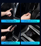 60W Fast Dual Port Car Charger with Retractable Cable