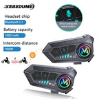 Bluetooth 5.3 Motorcycle Helmet Intercom Headset for 2 Riders 300M