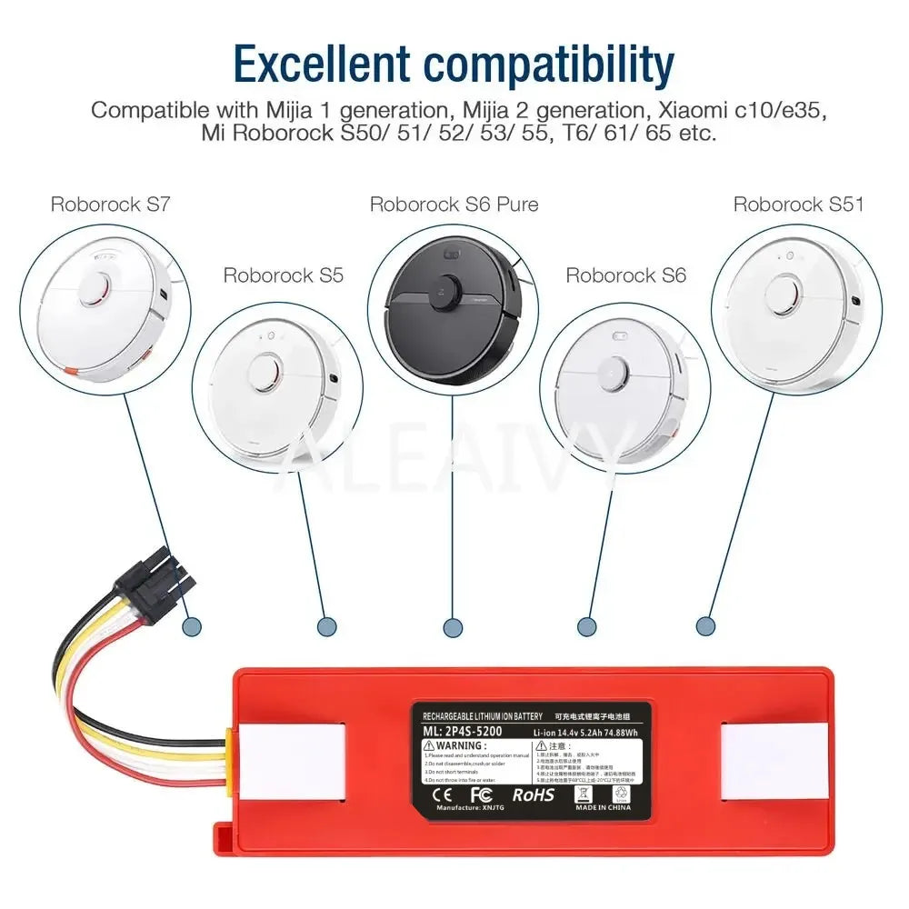 14.4V Replacement Battery for Roborock Vacuum Cleaners