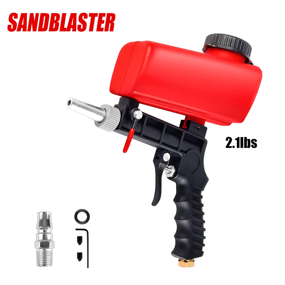 Portable 90PSI Pneumatic Sandblasting Gun for Rust Removal - 13
