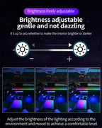 RGB LED Interior Car Ambient Light Strip Kit with App Control