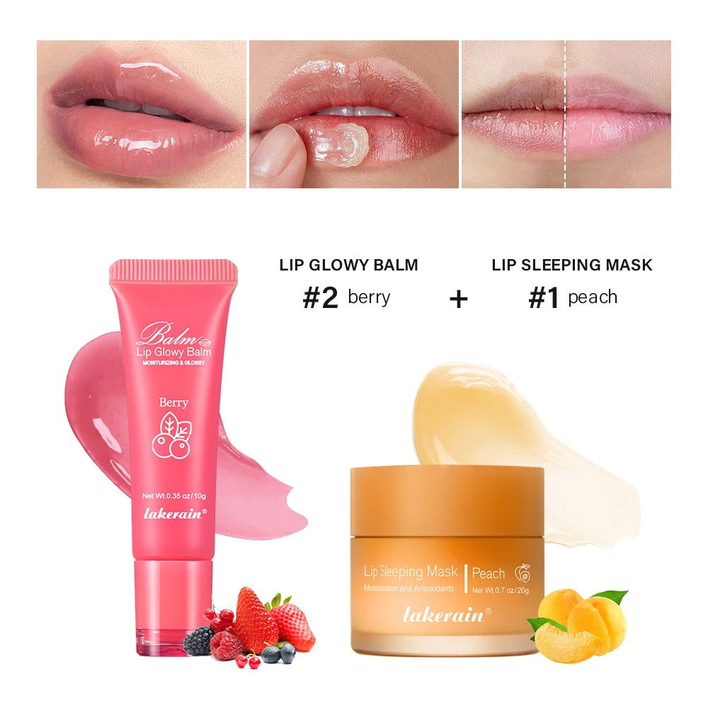 Moisturizing Lip Balm and Night Sleeping Mask Set