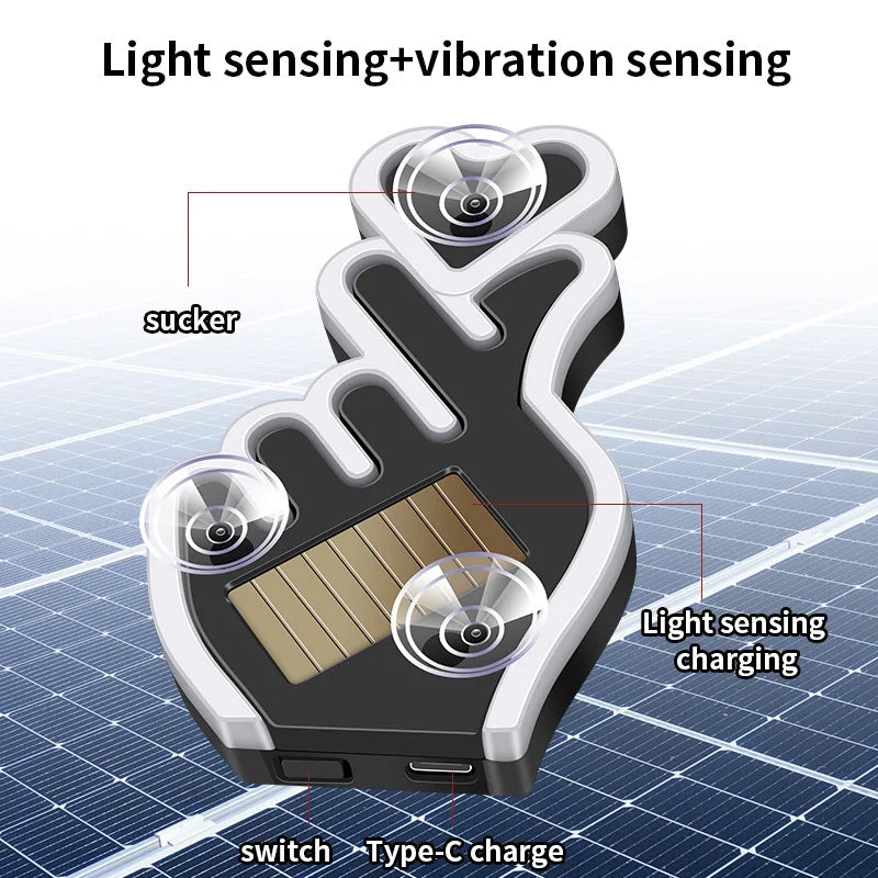 Solar USB Heart Neon LED Car Window Atmosphere Light with Sensors