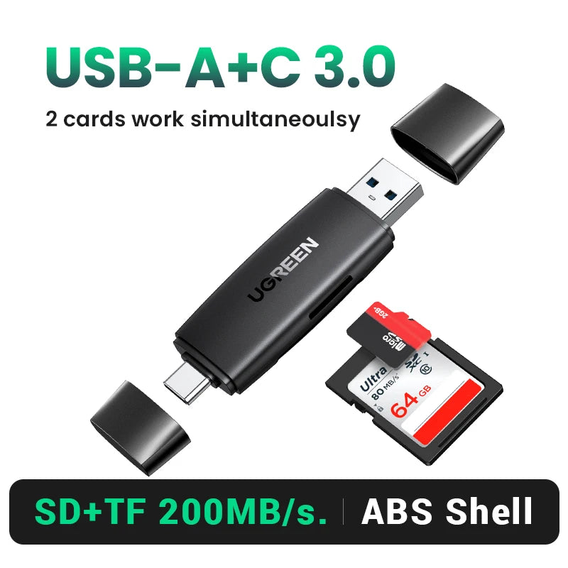 USB 3.0 SD and Micro SD Memory Card Reader Adapter - 24