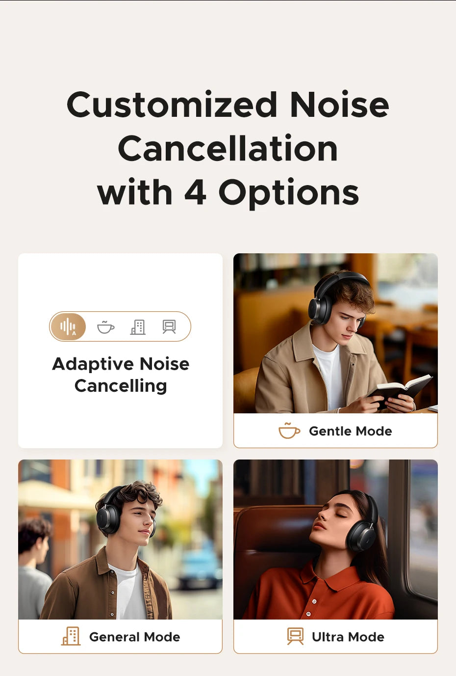 Wireless Noise-Canceling Bluetooth Studio Headphones - 12