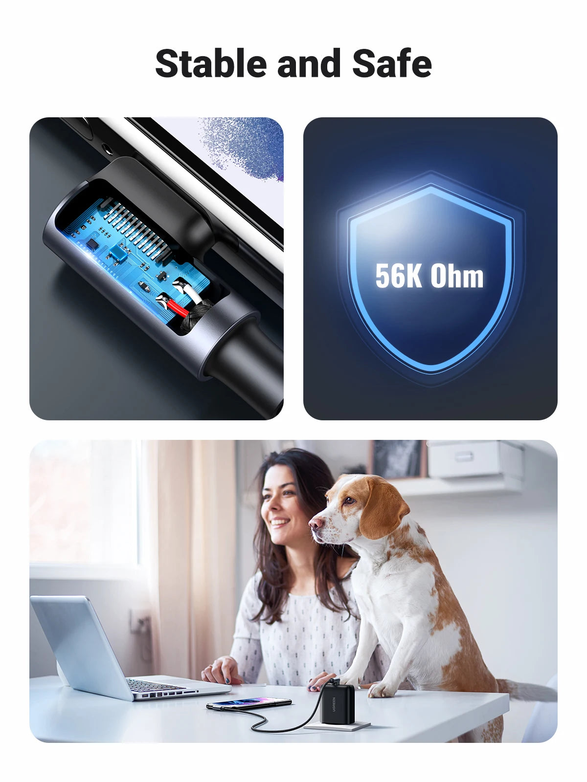 90-Degree USB-C Fast Charging and Data Sync Cable - 6