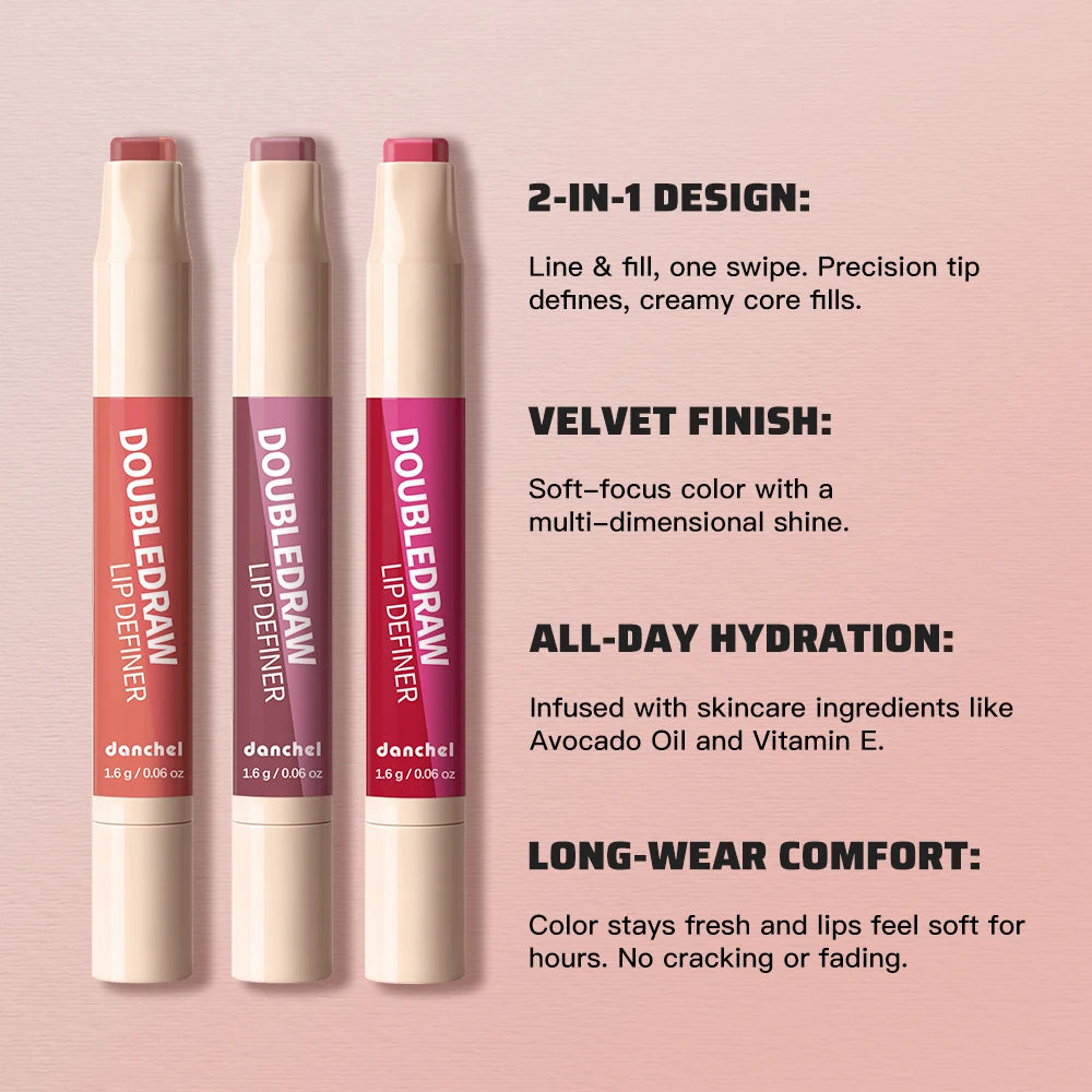 2-in-1 Dual Ended Lip Contour Liner and Hydrating Matte Gloss - 2
