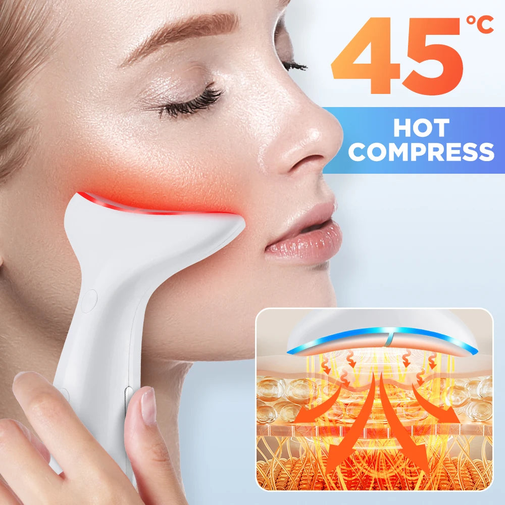 LED Face and Neck Skin Tightening Massage Device