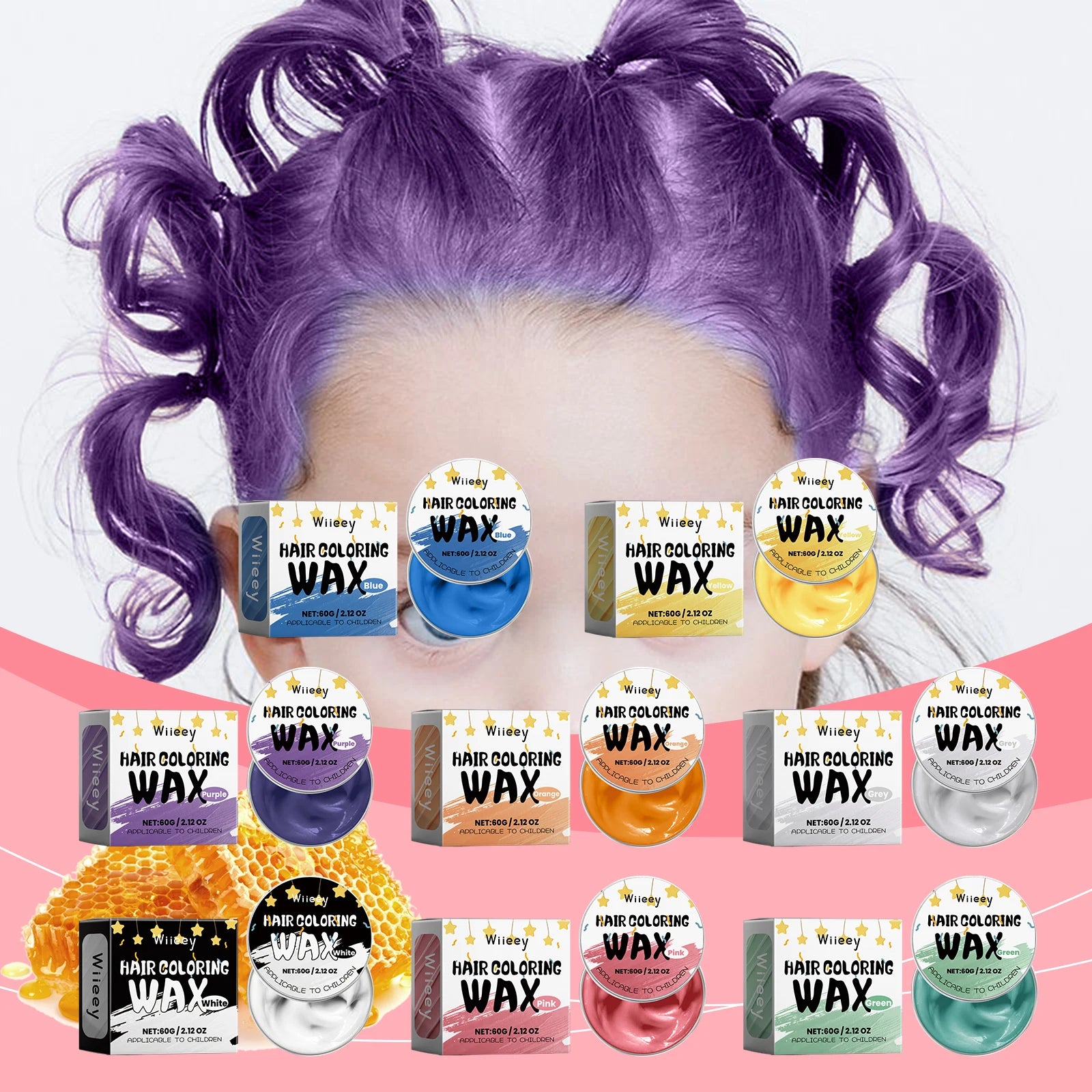 Temporary Hair Color Wax for Kids and Party Styling - 2