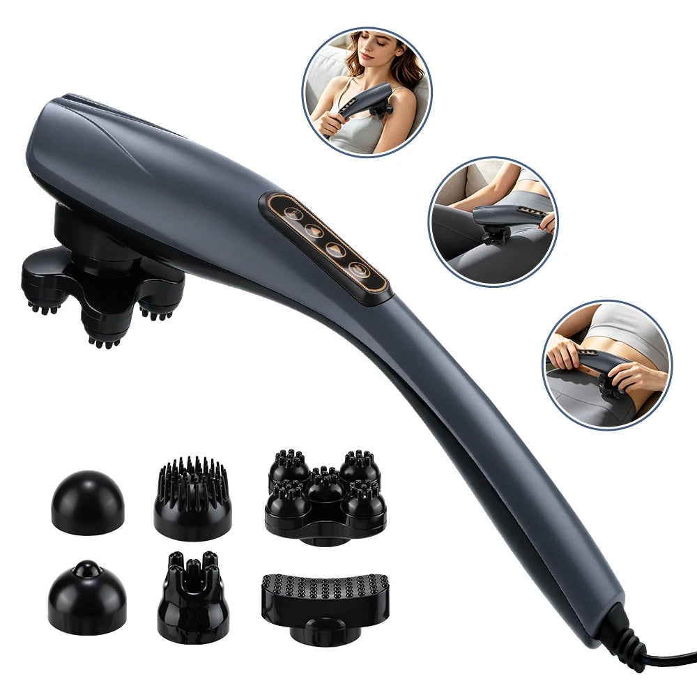 Handheld Percussion Deep Tissue Body Massager with 6 Heads