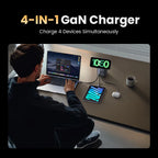 65W Desktop Charger with 15W Qi2 Magnetic Wireless Charging Stand