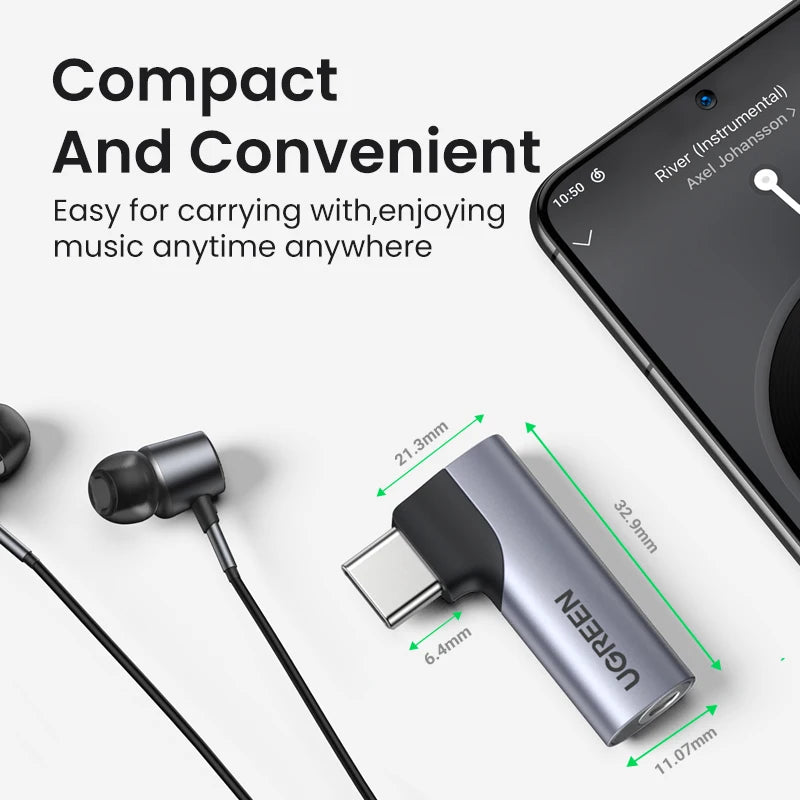 USB-C to 3.5mm Headphone Adapter with DAC Chip
